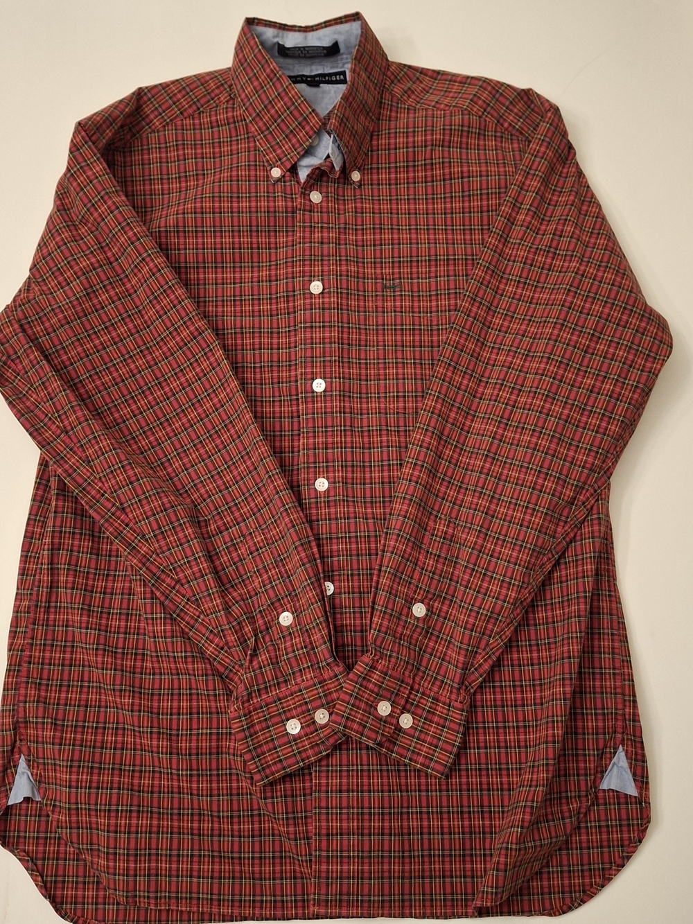 Tommy Hilfiger Classic Red Plaid Button-Down Shirt